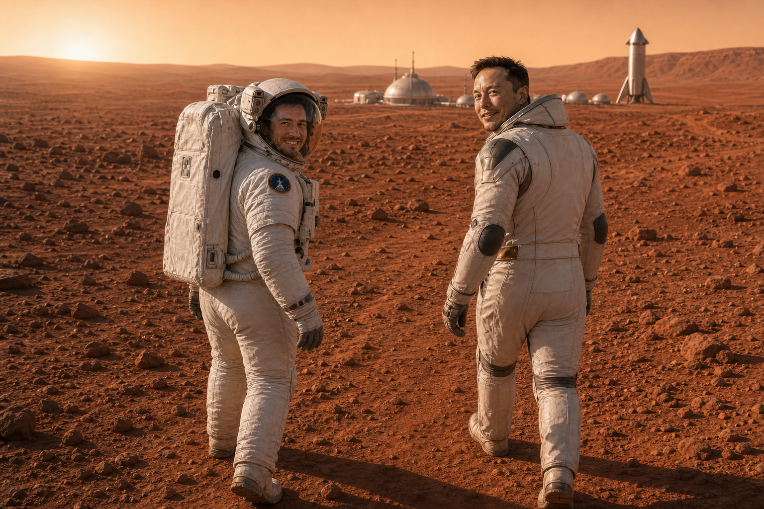 Walking toward the colony