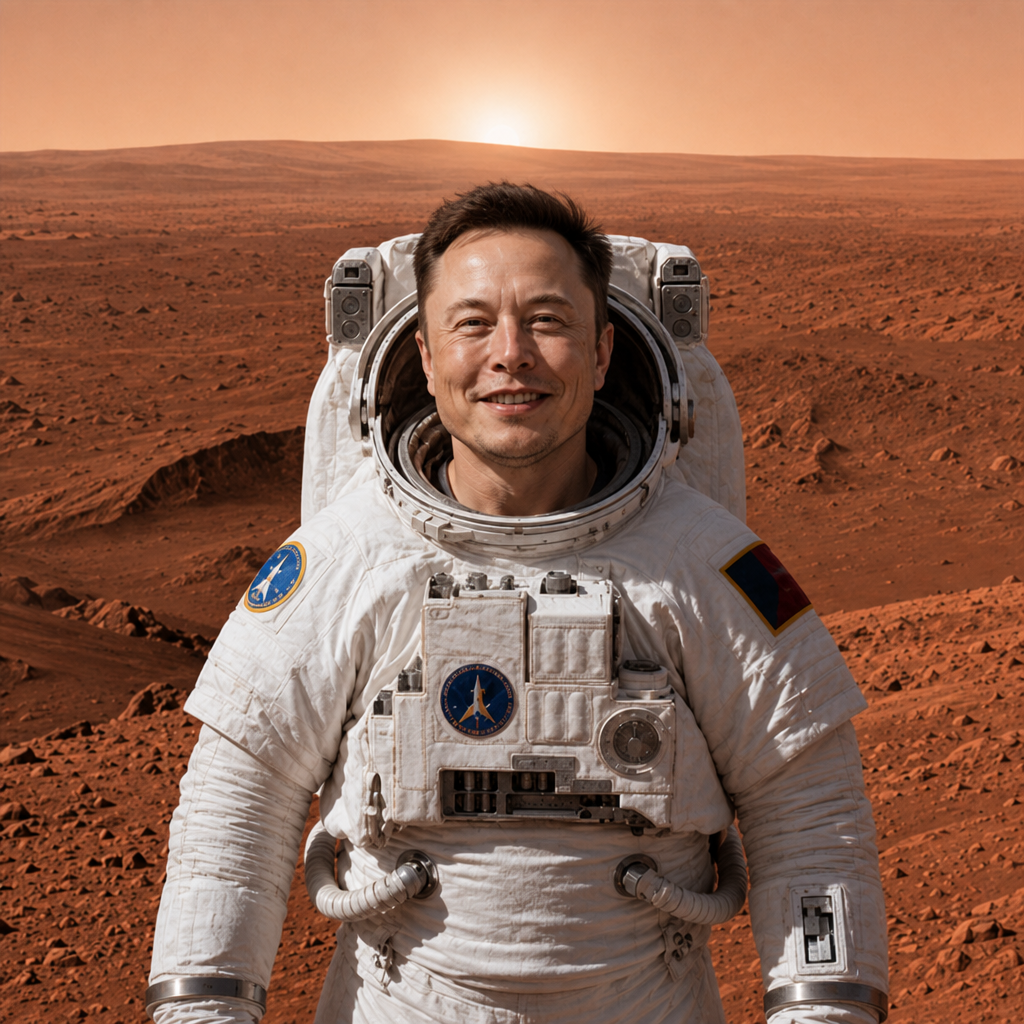 Elon on the Martian surface
